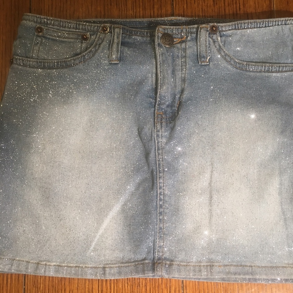 💕Angels Glitter Short Jean Skirt 💕